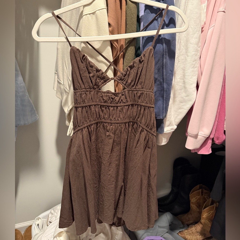 Brown Strappy Mini Dress WORN ONCE